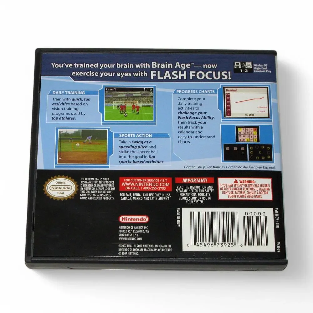Flash Focus Vision Training in Minutes a Day Nintendo DS Game